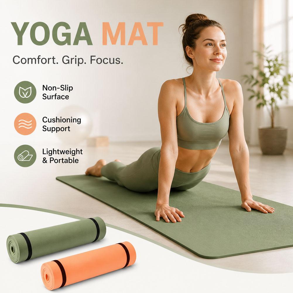Pilates Yoga Matte - 180x50 cm Yoga Matları kaymaz Spor