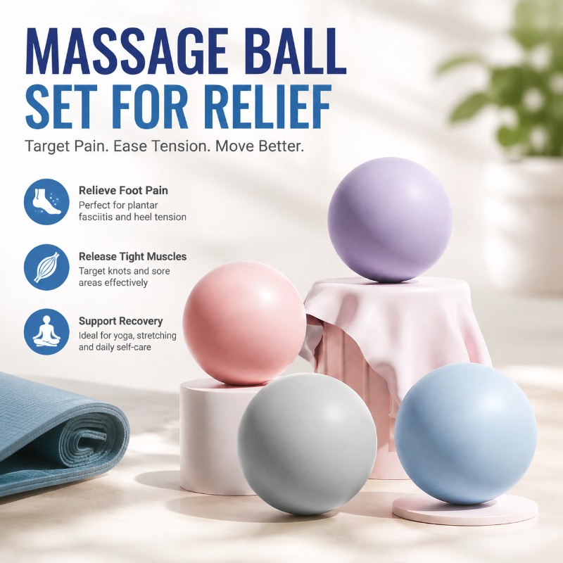 Pilates Ball Mini - Silikon Fitness Fasya Topu, Düz Masaj